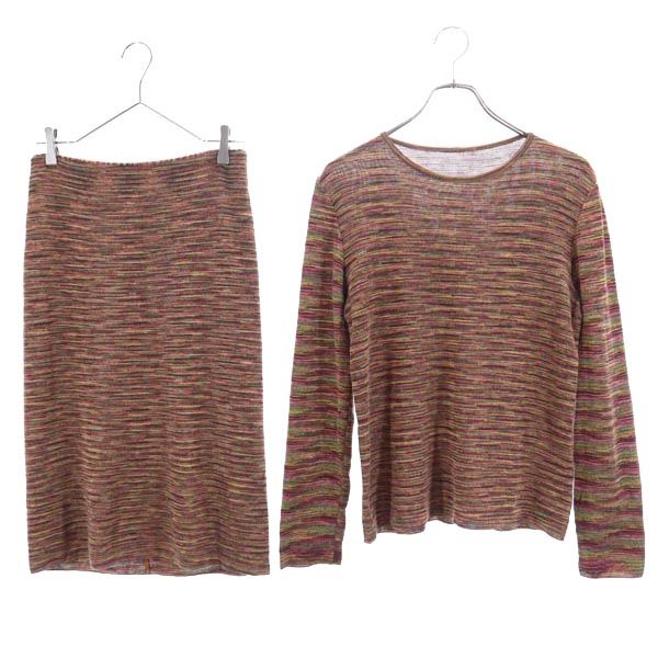 Missoni ミッソーニ イタリア製 総柄 長袖 スカートスーツ 上下 セットアップ 44/42 レディース
