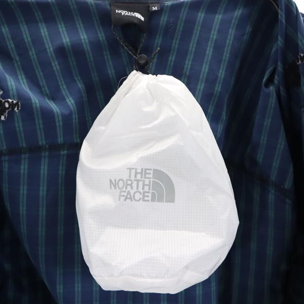 THE NORTH FACE ノースフェイス NP11080 チェック フーデッド ジャケット M ネイビー系 アウトドア 収納ポーチ メンズ