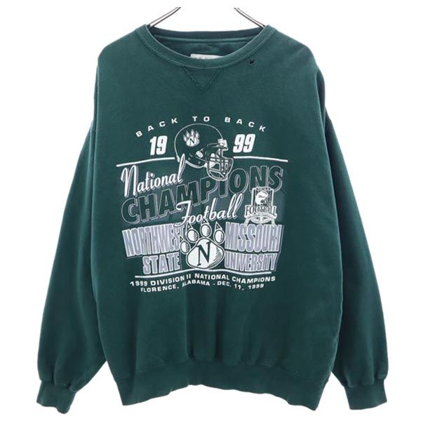 GEAR ギア 90s オールド 長袖 スウェット トレーナー M グリーン系 裏起毛 メンズ