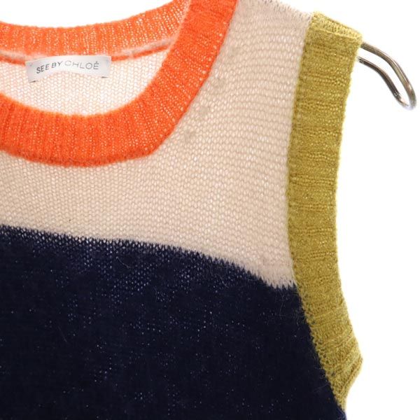 SEE BY CHLOE シーバイクロエ イタリア製 モヘヤブレンド ノースリーブ ニット ワンピース 38 レディース