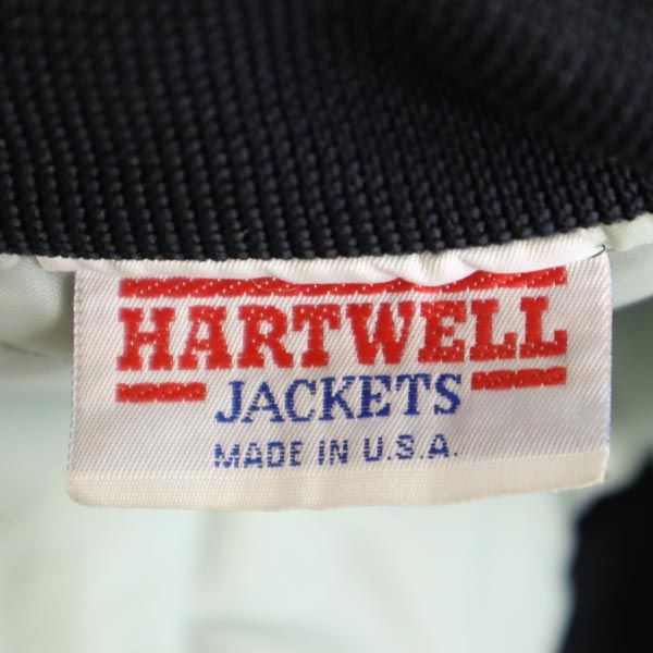 HARTWELL ハートウエル 80s ガムシャラ十勇士 USA製 バックロゴプリント スタジャン M 黒 ナイロン 裏キルティング メンズ