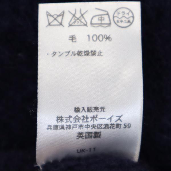 Laurence J Smith ローレンスジェイスミス 英国製 ウール 長袖 ニット 36 ネイビー セーター レディース