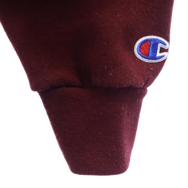 Champion チャンピオン ロゴ刺繍 長袖 スウェット トレーナー M えんじ 裏起毛 メンズ