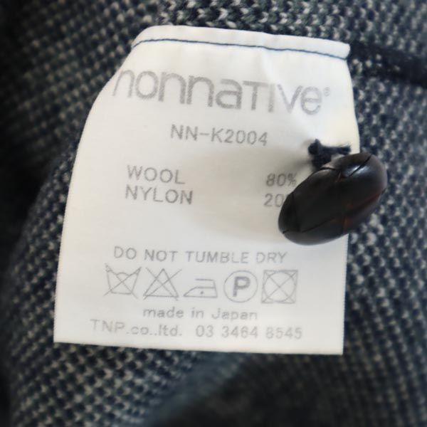 nonnative ノンネイティブ 日本製 ウールブレンド 総柄 長袖 ニットカーディガン ネイビー系 Vネック メンズ