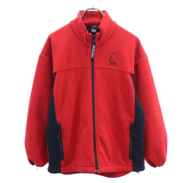 SIERRA DESIGNS シェラデザインズ ロゴ刺繍 フリースジャケット L 赤×黒 メンズ
