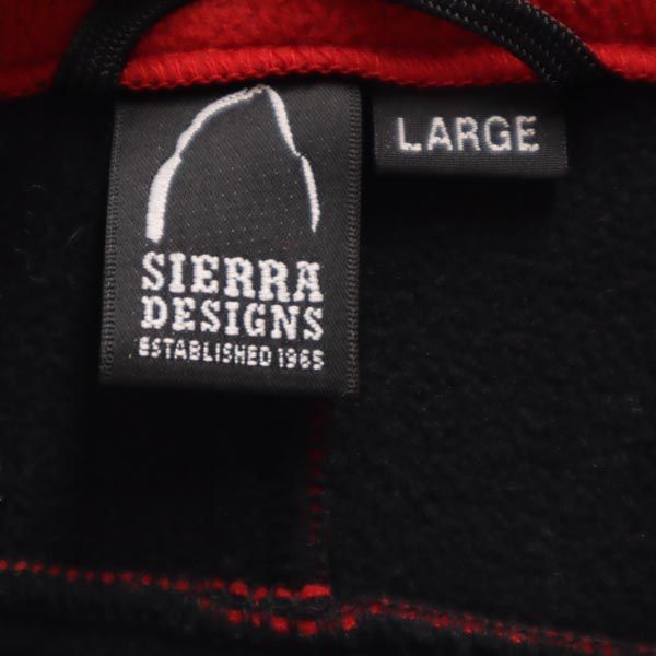 SIERRA DESIGNS シェラデザインズ ロゴ刺繍 フリースジャケット L 赤×黒 メンズ