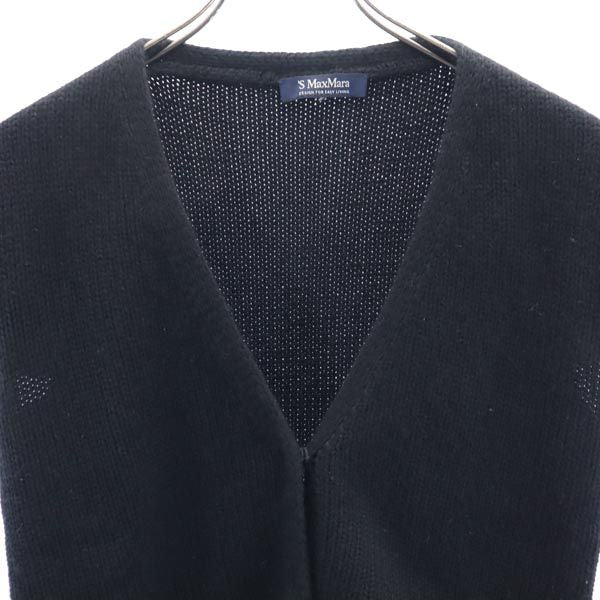 S Max Mara エスマックスマーラ カシミヤブレンド 半袖 ニットカーディガン 黒 レディース