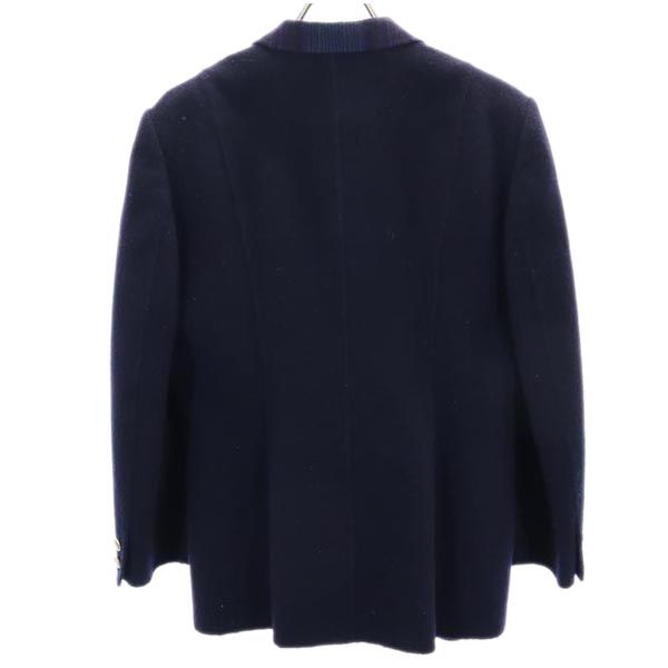 Burberrys バーバリーズ ウール ラペル切替 ダブル ジャケット 11AR ネイビー系 オールド レディース