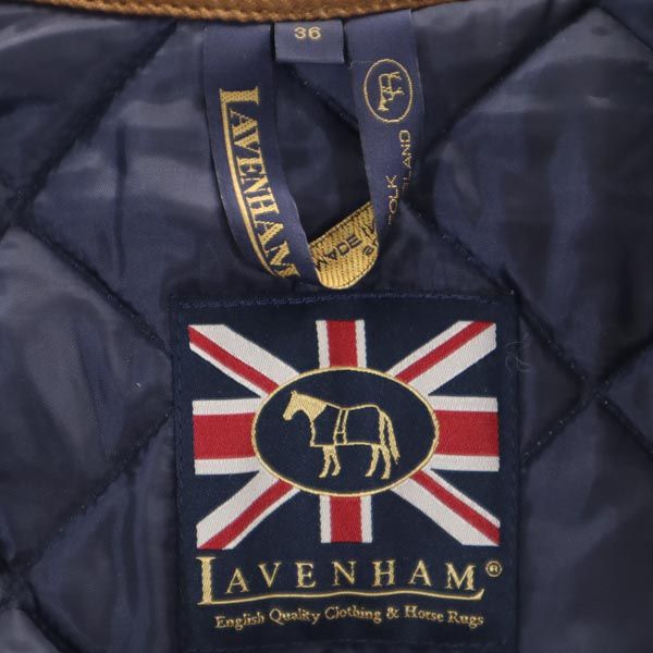 LAVENHAM ラベンハム 英国製 キルティングジャケット 36 ブラウン系 フード レディース