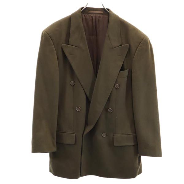 Loro Piana HUGO BOSS ロロピアーナ ヒューゴボス スイス製 カシミヤ100% テーラードジャケット カーキ ダブルボタン メンズ