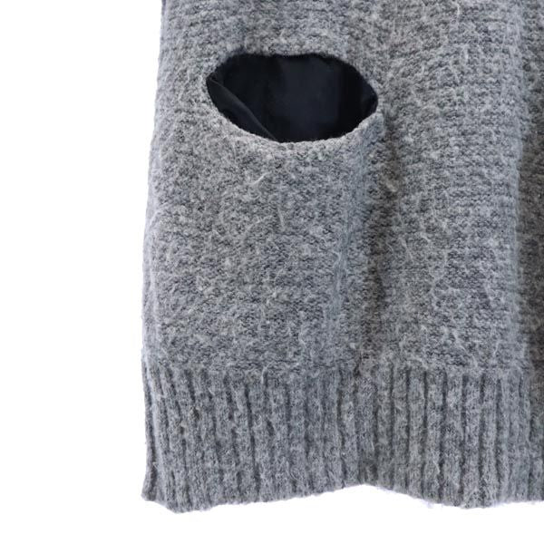 LANVIN ランバン 日本製 モヘヤブレンド 7分袖 チュニック 38 グレー系 レディース