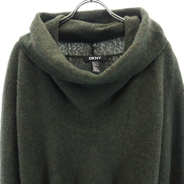 DKNY ディーケーエヌワイ ウールブレンド 長袖 タートルネック ニット S カーキ系 セーター レディース