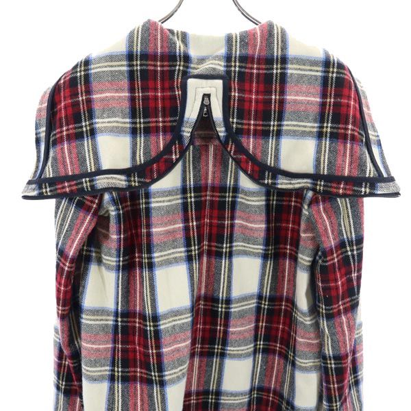 A.P.C. アーペーセー チェック柄 ジャケット S 赤×白×黒 フード付 レディース