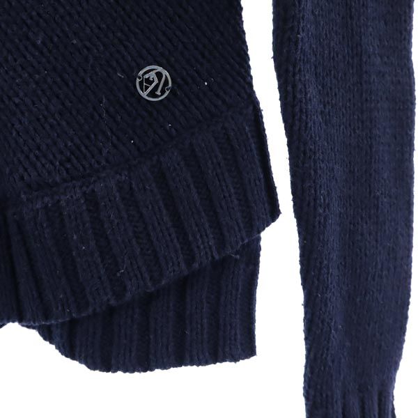 ARMANI JEANS アルマーニジーンズ ウールブレンド ニットジャケット S ネイビー系 レディース