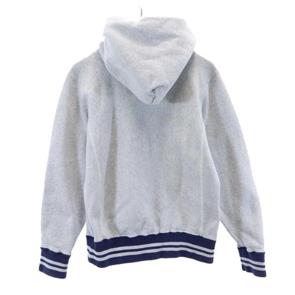 Champion チャンピオン 青単 復刻 ロゴ刺繍 長袖 リバースウィーブ スウェットパーカー S グレー系 プルオーバー トレーナー 裏起毛 メンズ