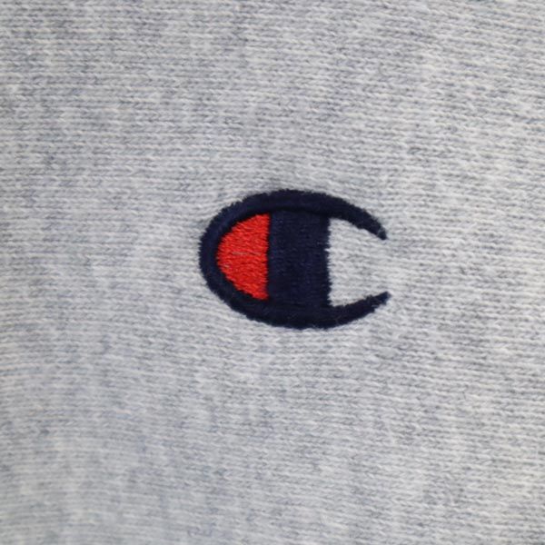 Champion チャンピオン 青単 復刻 ロゴ刺繍 長袖 リバースウィーブ スウェットパーカー S グレー系 プルオーバー トレーナー 裏起毛 メンズ