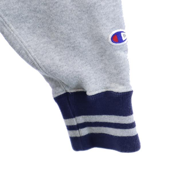 Champion チャンピオン 青単 復刻 ロゴ刺繍 長袖 リバースウィーブ スウェットパーカー S グレー系 プルオーバー トレーナー 裏起毛 メンズ