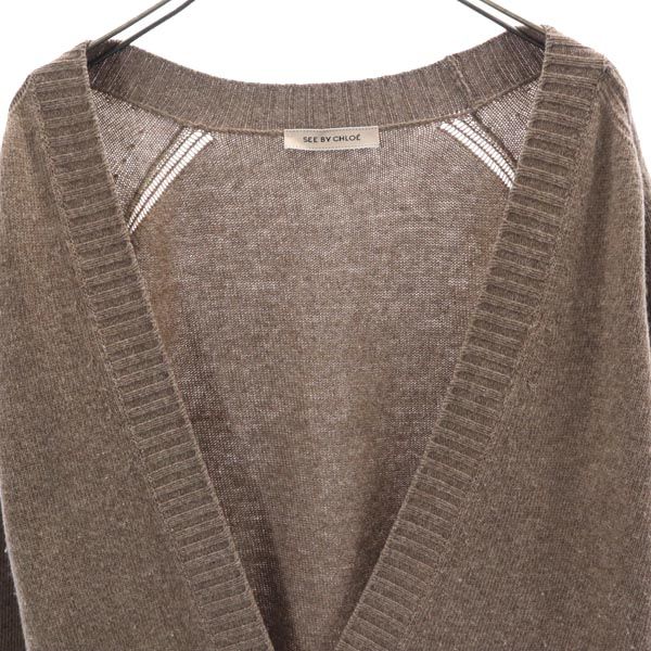 SEE BY CHLOE シーバイクロエ イタリア製 長袖 カーディガン 38 茶 レディース