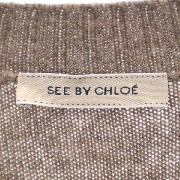 SEE BY CHLOE シーバイクロエ イタリア製 長袖 カーディガン 38 茶 レディース