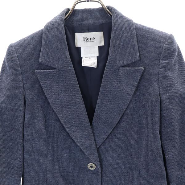 Rene ルネ コーデュロイ テーラードジャケット 36 青系 レディース