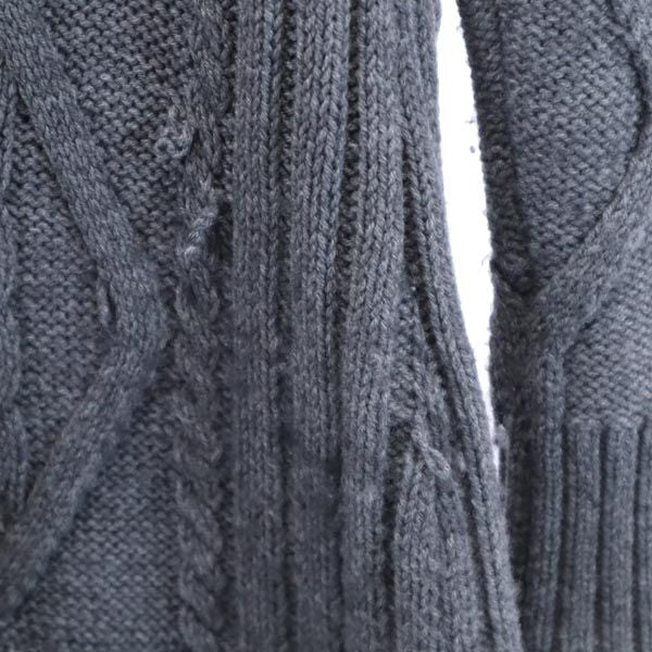 ブルーレーベルクレストブリッジ ニットジャケット 38 グレー BLUE LABEL CRESTBRIDGE フード付 レディース