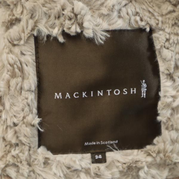 Mackintosh マッキントッシュ イギリス製 ジャケット 34 ベージュ 裏ボア フード付 レディース