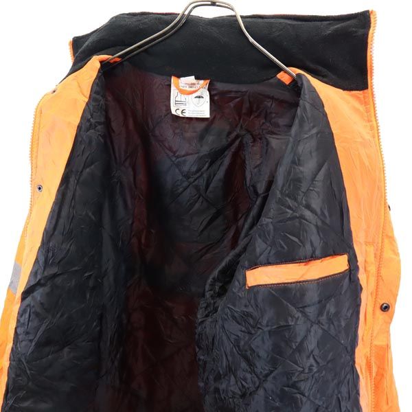 FAB バックロゴプリント ジャケット L オレンジ系 フード コート 裏キルティング メンズ