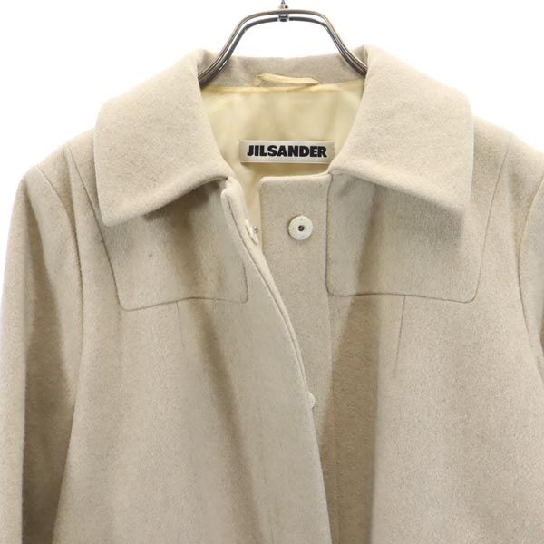 JIL SANDER ジルサンダー イタリア製 カシミヤウールブレンド ハーフ コート 34 ベージュ系 レディース
