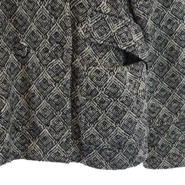 SEE BY CHLOE シーバイクロエ ウールブレンド 総柄 ピーコート 40 黒系 フーディー レディース