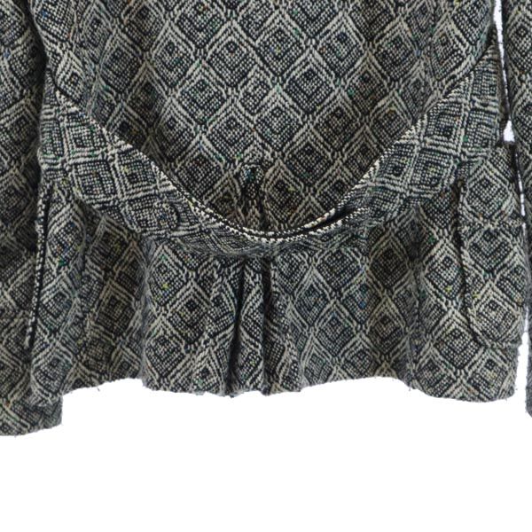 SEE BY CHLOE シーバイクロエ ウールブレンド 総柄 ピーコート 40 黒系 フーディー レディース