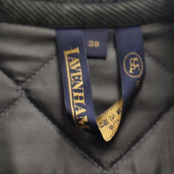 LAVENHAM ラベンハム イギリス製 コーデュロイ切替 コーデュロイ切替 キルティングジャケット 38 グレー系 中綿 レディース