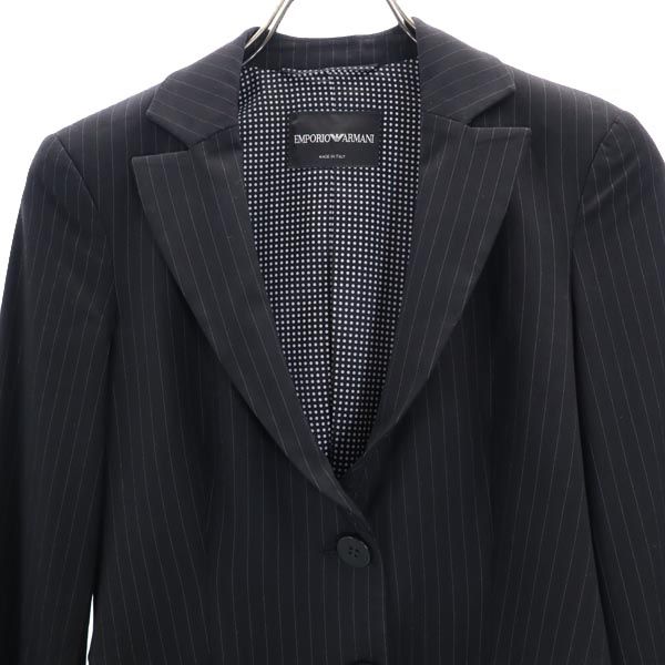 Emporio Armani エンポリオアルマーニ スカートスーツ 上下 セットアップ 上:38 下:36 黒系 テーラードジャケット レディース