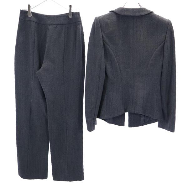 GIORGIO ARMANI ジョルジオアルマーニ イタリア製 パンツスーツ 上下 セットアップ 36 ダークグレー テーラードジャケット レディース