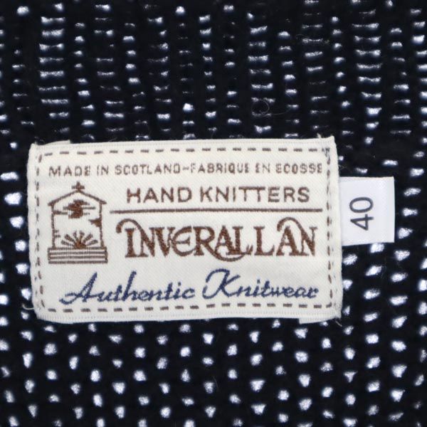 INVERALLAN インバーアラン 英国製 ウール 長袖 セーター 40 ブラック系 ニット メンズ