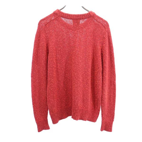 BARACUTA バラクータ リネンブレンド 長袖 コットン ニット L レッド系 セーター メンズ