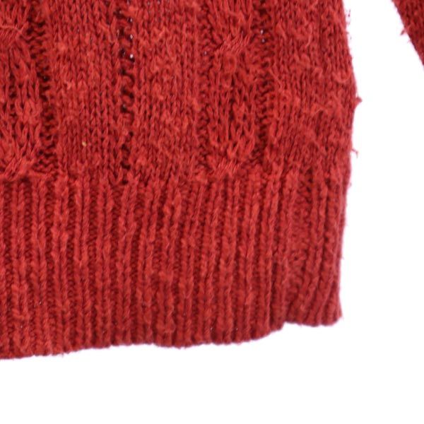 BARACUTA バラクータ リネンブレンド 長袖 コットン ニット L レッド系 セーター メンズ