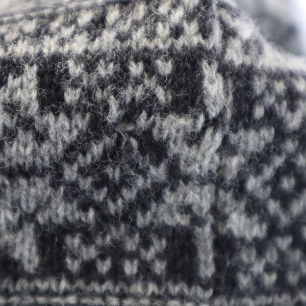 LOUNGE LIZARD ラウンジリザード 日本製 ウール 総柄 長袖 Vネック ニット 2 グレー系 セーター メンズ