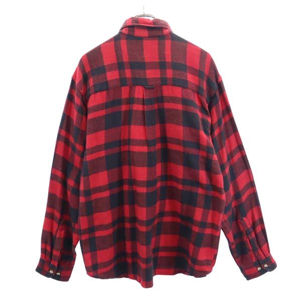Columbia コロンビア 80s チェック柄 長袖 ボタンダウンシャツ M 赤×黒 ネルシャツ アウトドア メンズ