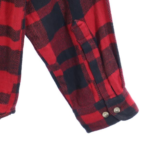 Columbia コロンビア 80s チェック柄 長袖 ボタンダウンシャツ M 赤×黒 ネルシャツ アウトドア メンズ