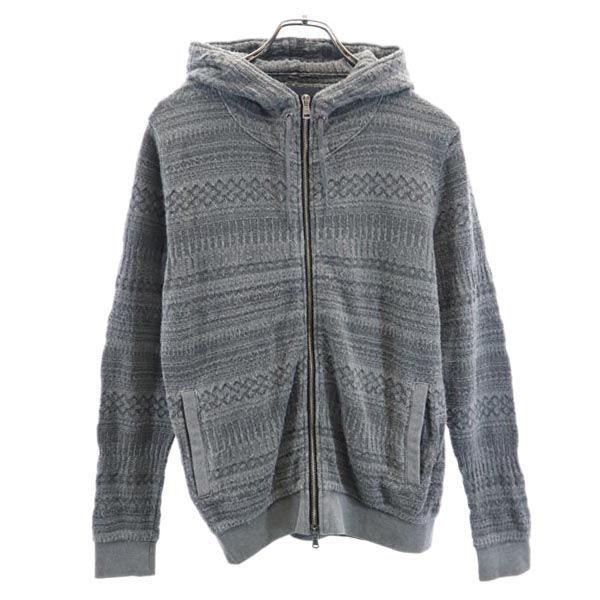 LOUNGE LIZARD ラウンジリザード 日本製 長袖 ジップパーカー 2 グレー系 メンズ