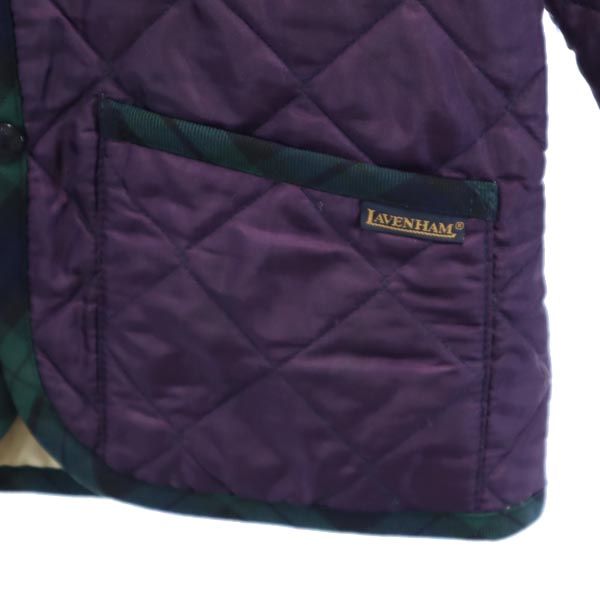 LAVENHAM ラベンハム ロゴ刺繍 キルティングジャケット AGE8 紫 キッズ
