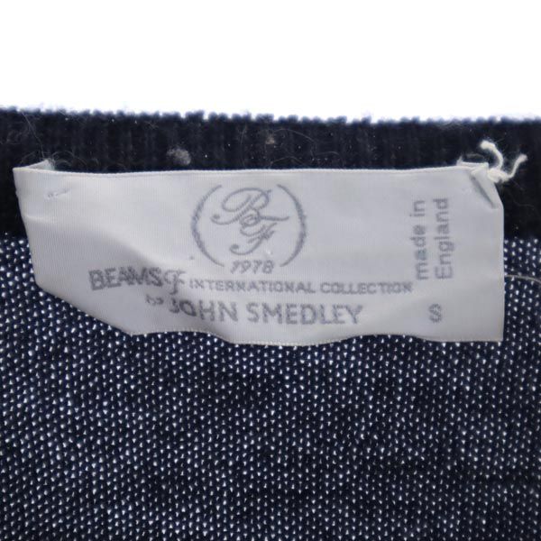 JOHN SMEDLEY ジョンスメドレー 英国製 ウール 長袖 セーター S ネイビー系 ニット レディース