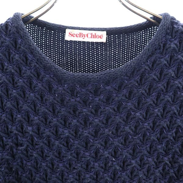 SEE BY CHLOE シーバイクロエ イタリア製 長袖 セーター USA 2 ネイビー系 ニット レディース