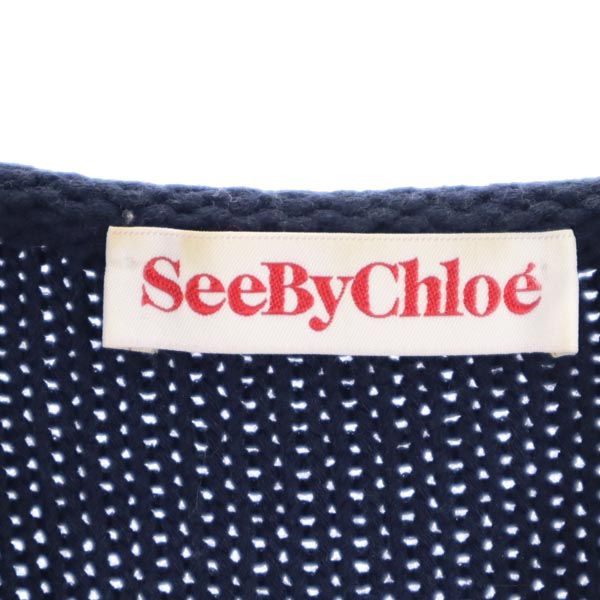 SEE BY CHLOE シーバイクロエ イタリア製 長袖 セーター USA 2 ネイビー系 ニット レディース