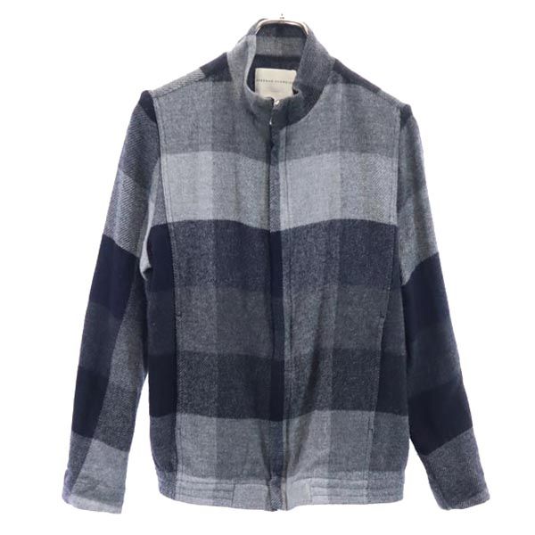 STEPHAN SCHNEIDER ステファンシュナイダー チェック柄 スタンドカラー ウールジャケット 3 グレー系 メンズ