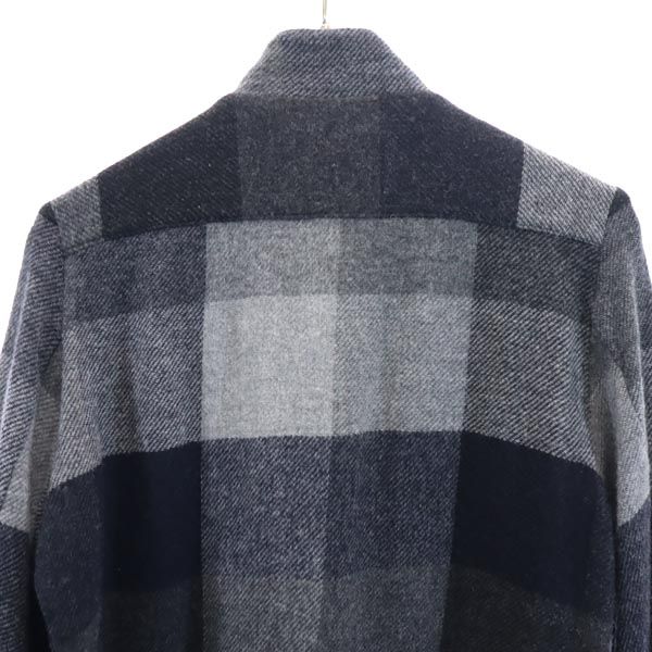 STEPHAN SCHNEIDER ステファンシュナイダー チェック柄 スタンドカラー ウールジャケット 3 グレー系 メンズ