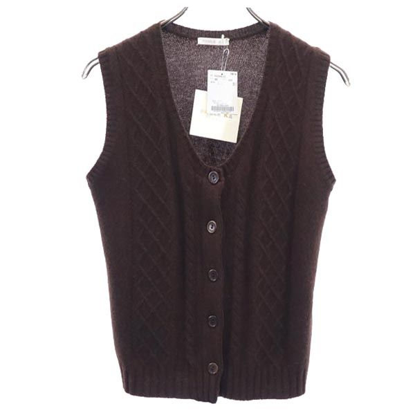 未使用 PAULE KA ポールカ イタリア製 カシミヤブレンド ニットベスト M 茶系 レディース