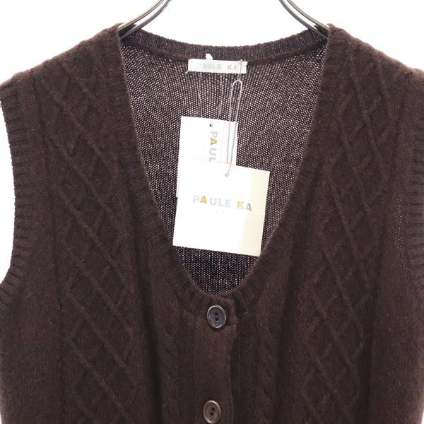 未使用 PAULE KA ポールカ イタリア製 カシミヤブレンド ニットベスト M 茶系 レディース
