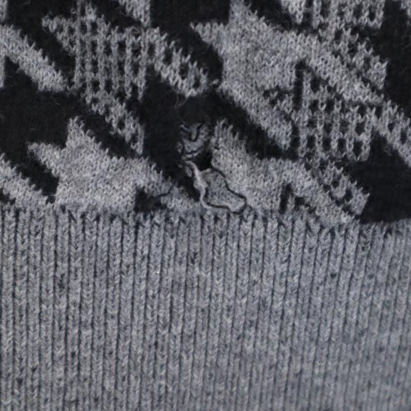 ARMANI EXCHANGE アルマーニエクスチェンジ 千鳥格子 長袖 コットン ニット XS グレー系 セーター レディース