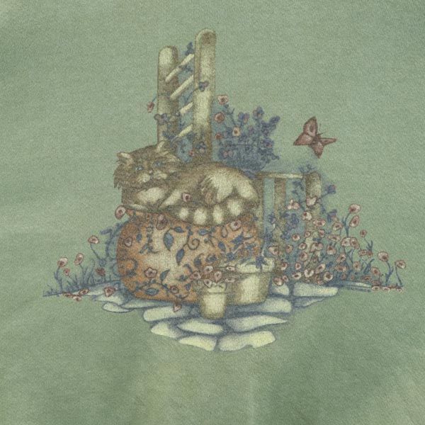 Lee リー 90s オールド USA製 ヘビーウエイト 長袖 スウェット トレーナー XL 緑系 メンズ